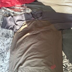 Men's Fox Green and Black quarter zip short sleeve